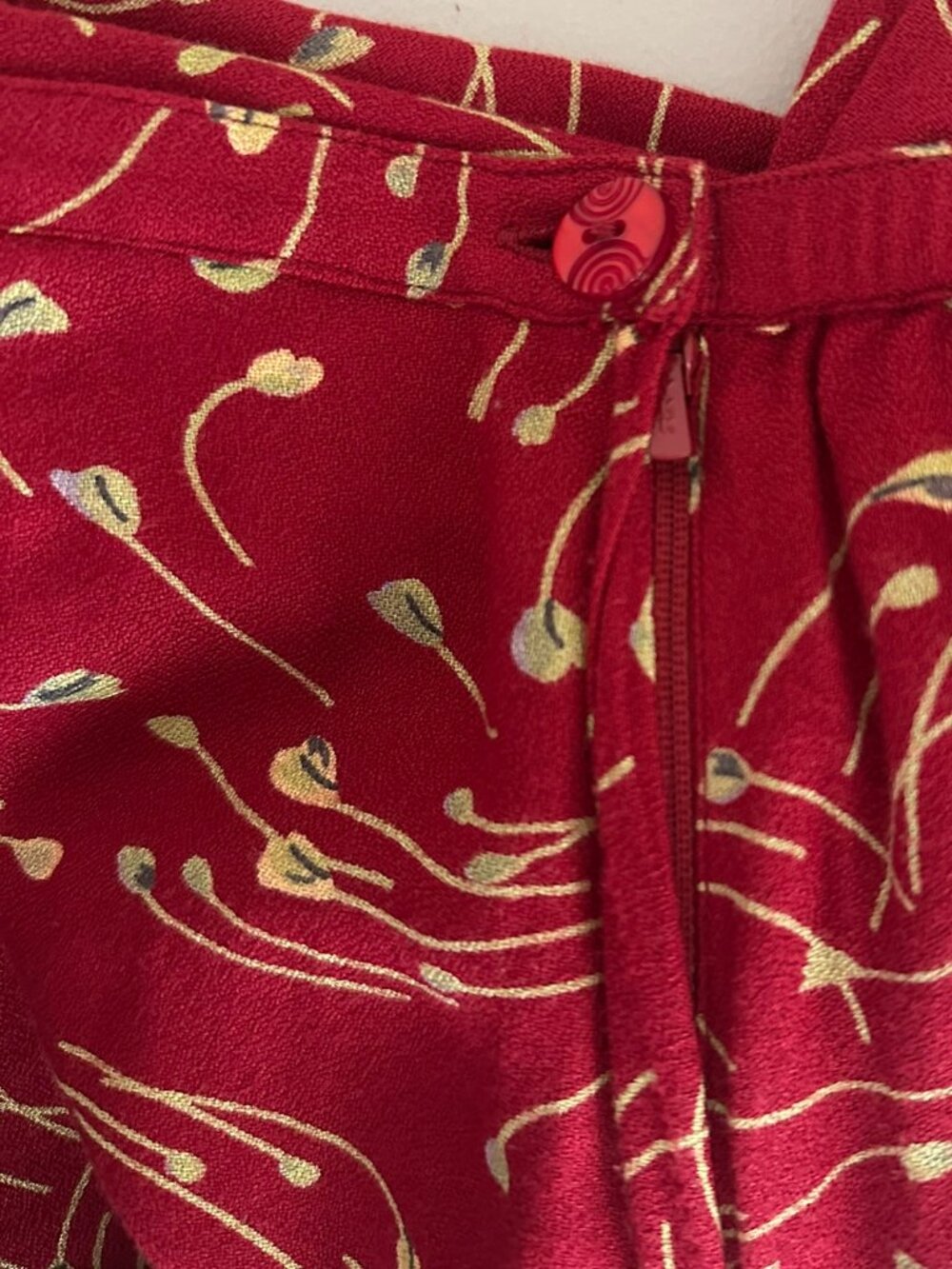 Vintage Putumayo Red Floral Maxi Skirt Women’s Large Boho Romantic 90s - Picture 6 of 8